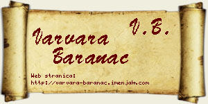 Varvara Baranac vizit kartica